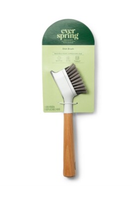 Full Circle Kitchen Dish Brush with Bamboo Handle Single Brush