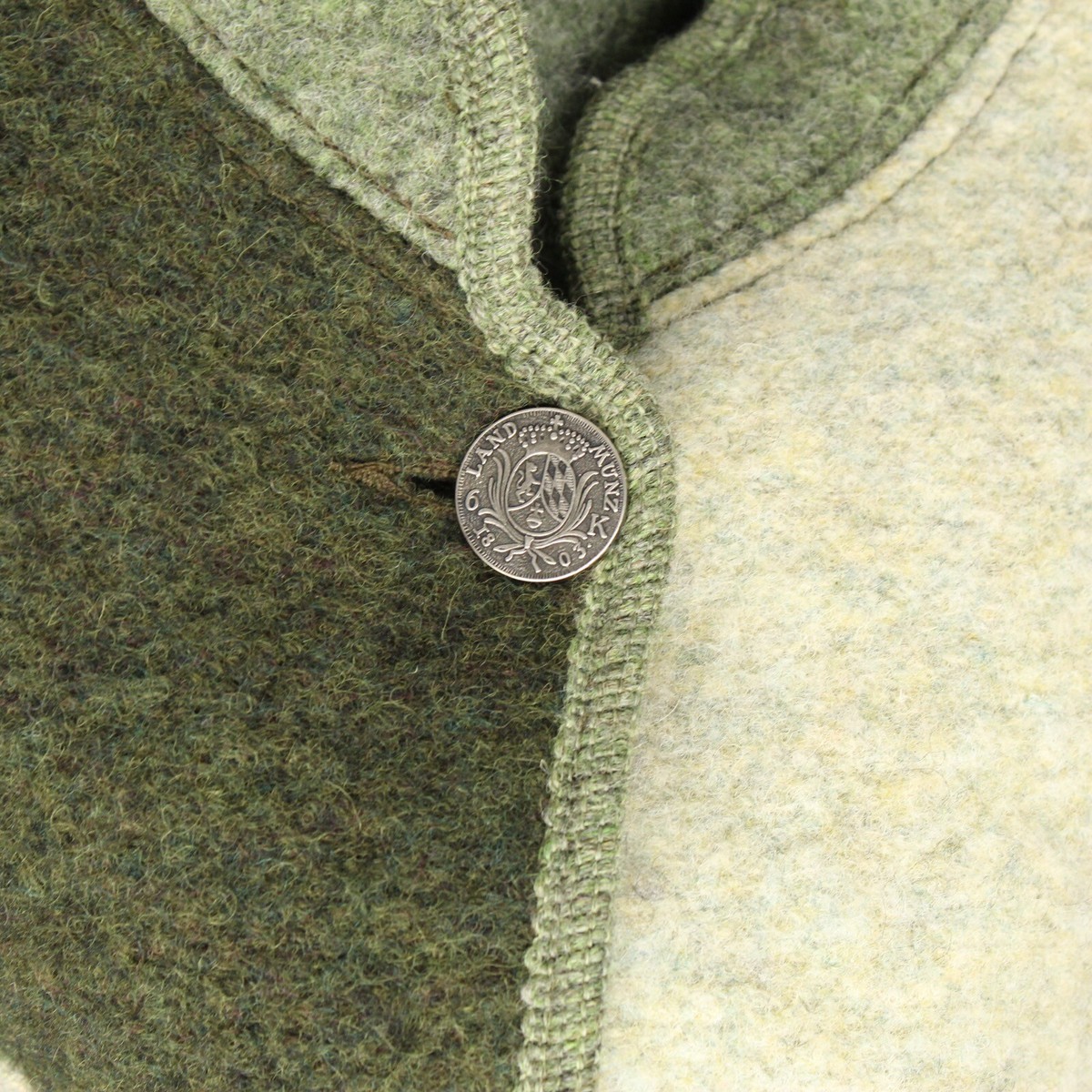 GIESSWEIN ウールコート Giesswein Wool Coat Womens 14 Green Brown Countryside Sheep