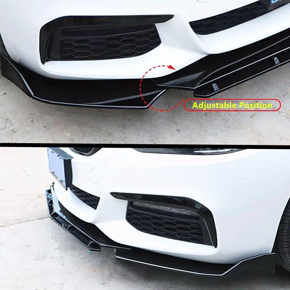 Add-on Universal Jaguar X-Type 2002-08 Front Bumper Lip Splitter Spoiler Glossy Foto 4 de 4