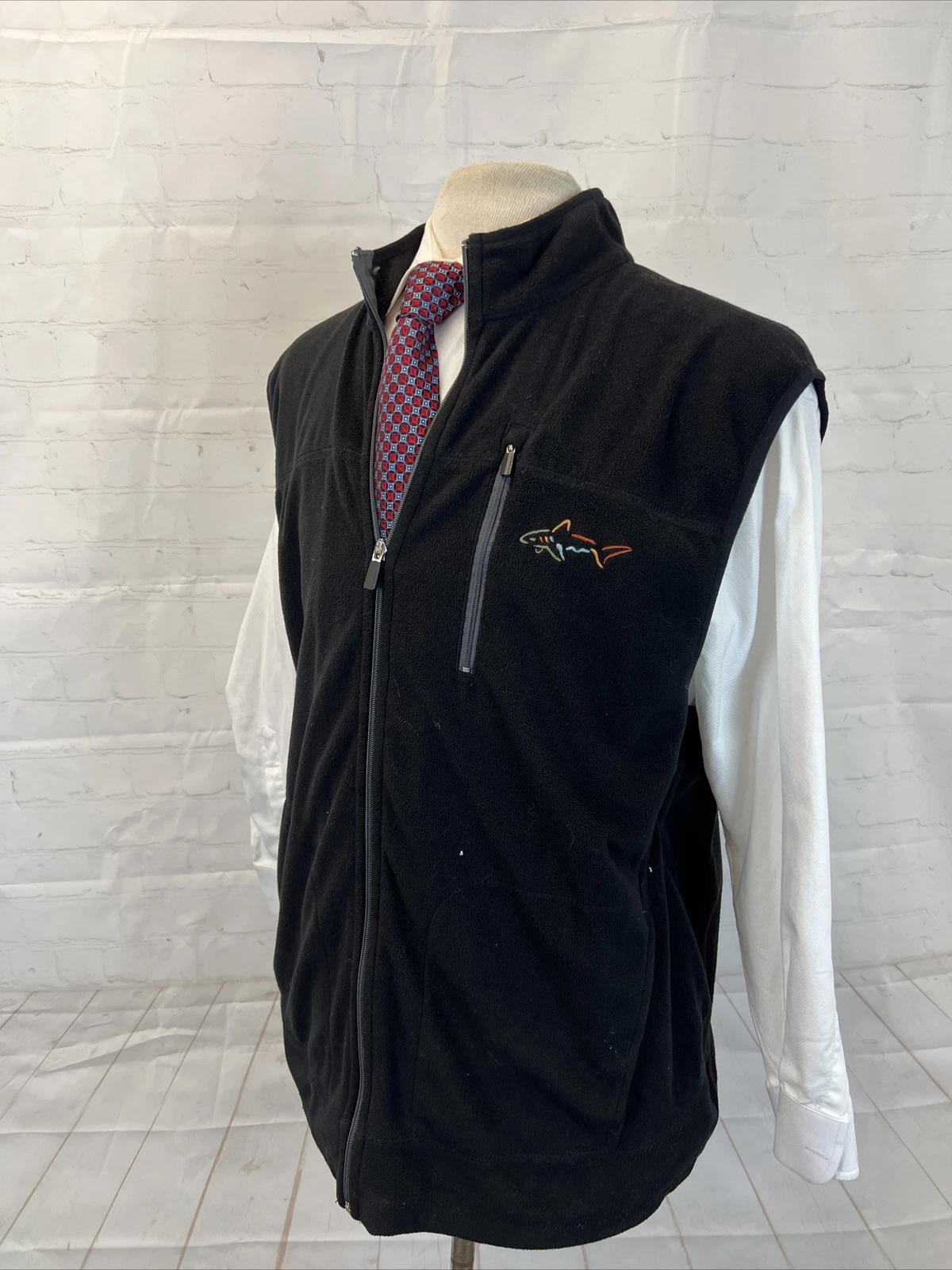 Greg Norman Men's Black Zip Poly Fleece Vest Large $158 Tasso Elba - product detail image 4