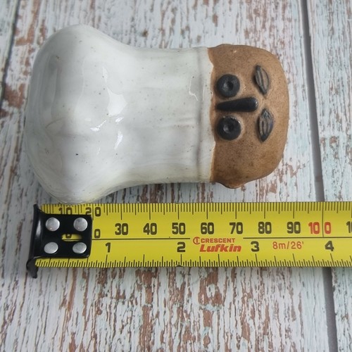 Chef Hat Salt and Pepper Shakers Ceramic Clay Glaze Face Pair Picnic BBQ Vintage - Picture 7 of 8