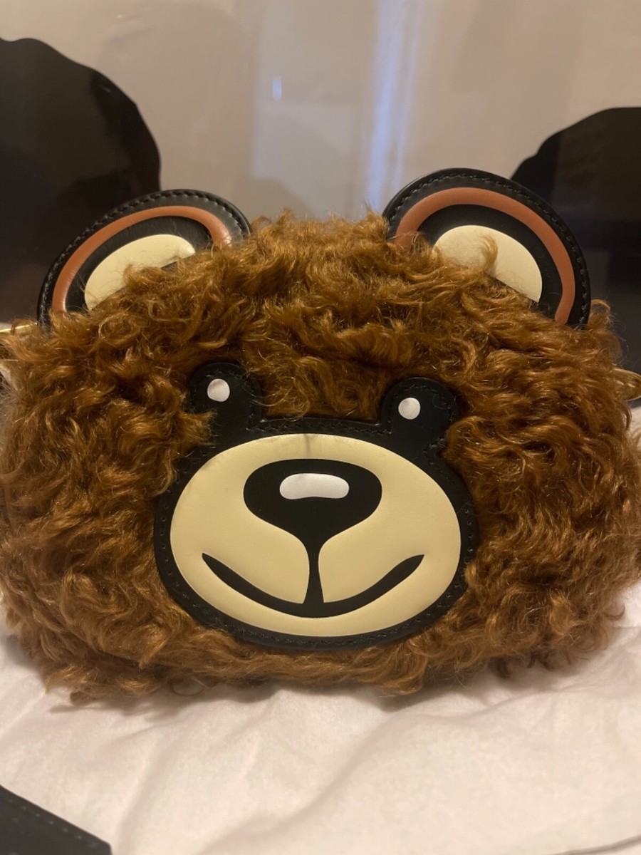 MOSCHINO Teddy Bear Smooth-leather And Mohair Cross-body Bag