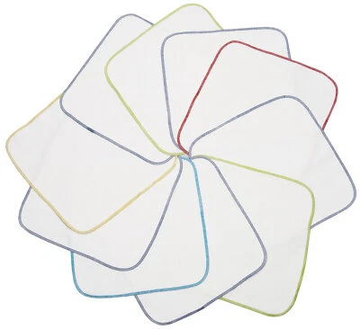 ZOLLNER 10er Set Waschlappen Babywaschlappen Waschhandschuh 100% Baumwolle