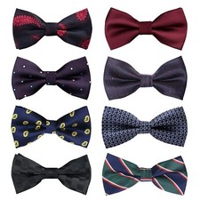 Adjustable Pre-Tied Bow Ties for Men Boys Wedding Gift Set of 8 Stylish Ties
