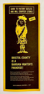 1977 Mill Courtesy Stores Factory Outlets Guide Fall River MA Vintage Brochure