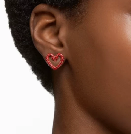 SWAROVSKI CRYSTAL UNA PIERCED EARRINGS RED GOLD 5634812.NEW IN BOX