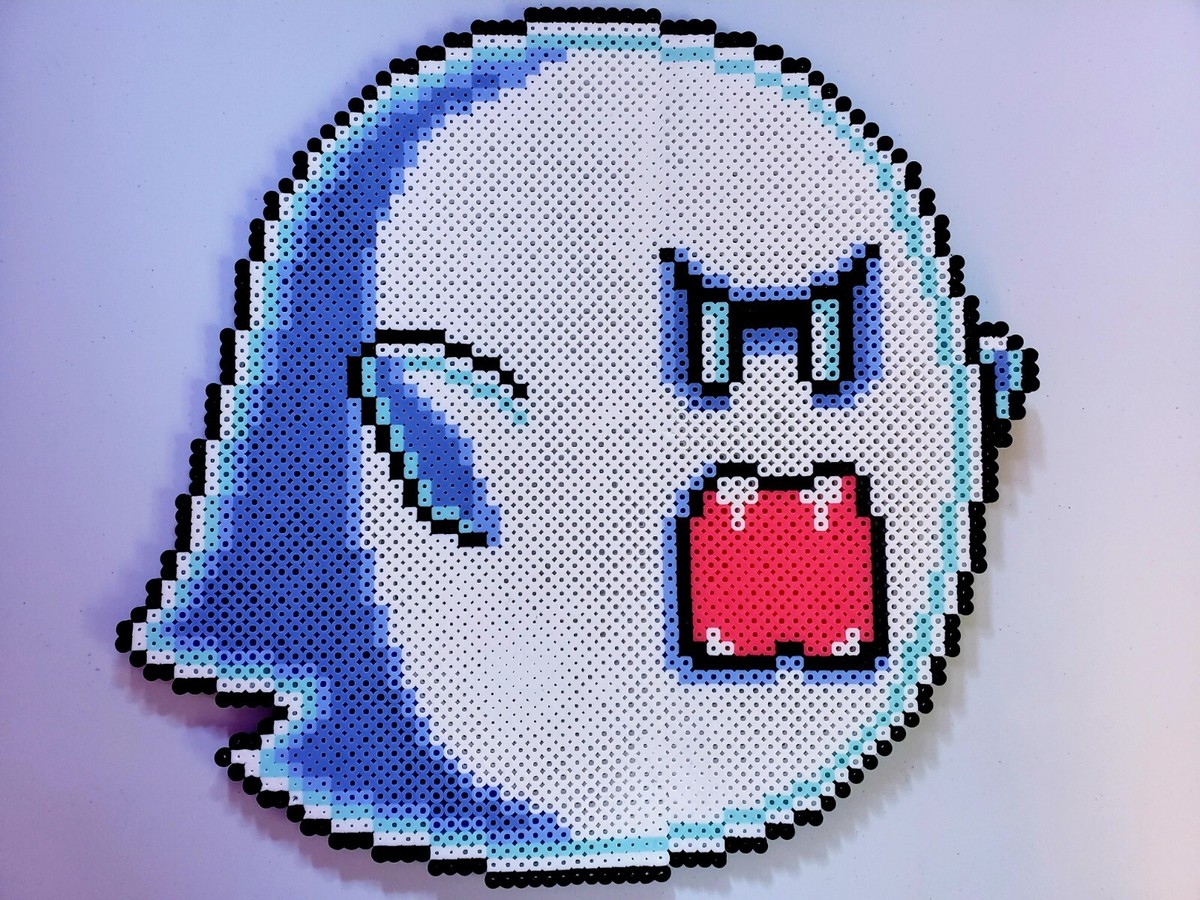 Super mario world big boo ghost Perler bead pixel art