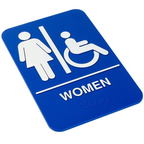USA SELLER ADA WOMEN'S RESTROOM SIGN HANDICAP W/BRAILLE FREE SHIPPING US ONLY - Picture 2 of 2