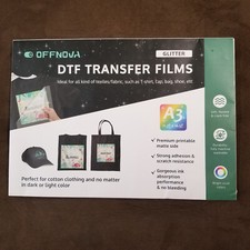 OFFNOVA GLITTER DTF TRANSFER FILM DARK COTTON AND COLOR 30 SHEETS A3 11.7x16.5