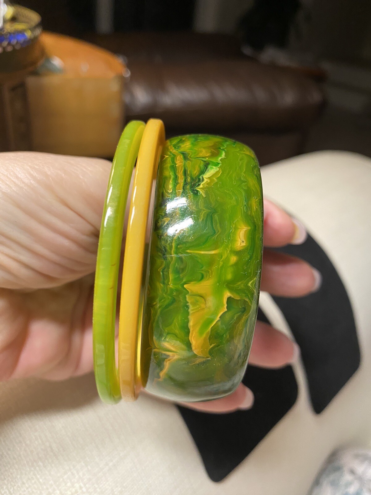 3 Authentic Vintage Bakelite Bangles Stack Retro … - image 7