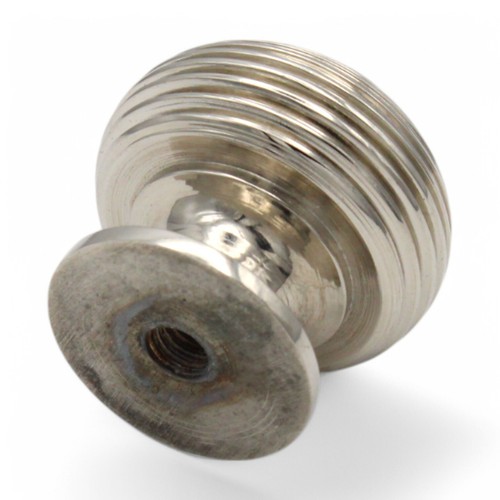 30mm Small Polished Nickel Beehive Cupboard Door Knobs Pull Solid Brass - Picture 6 of 12