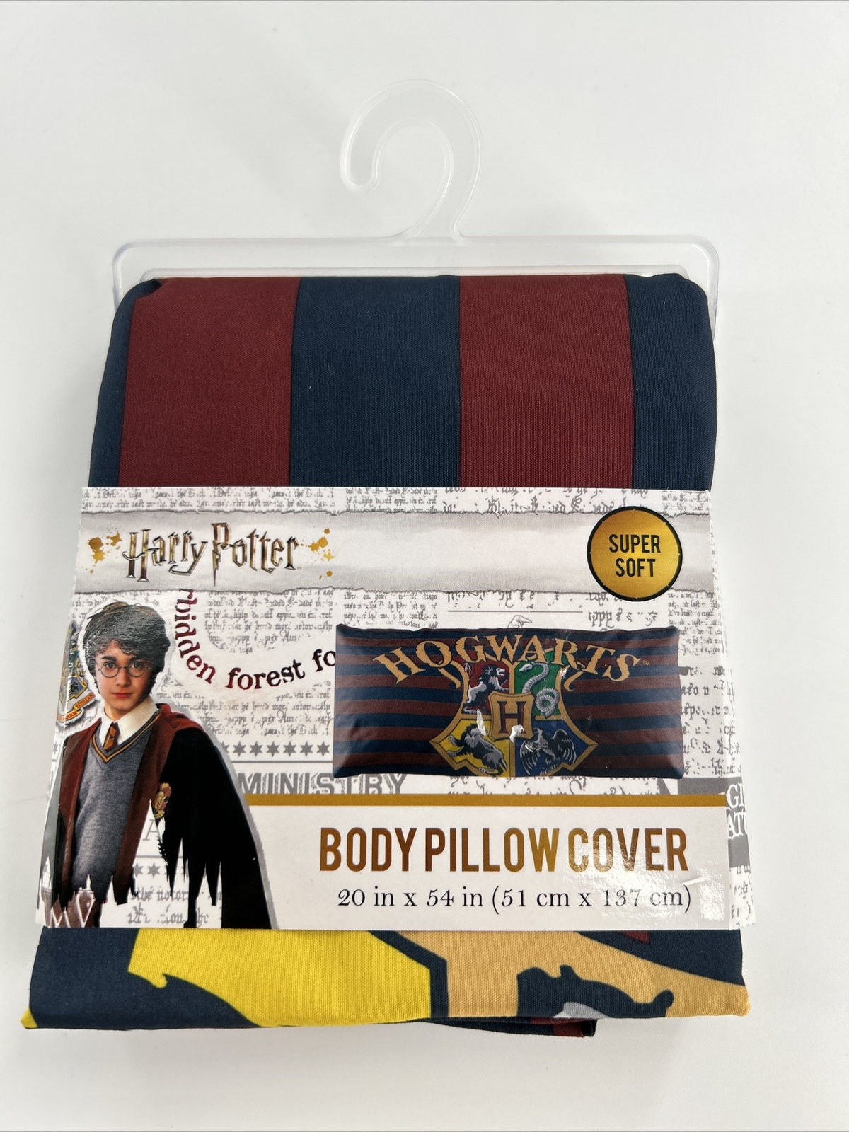 Funda de almohada corporal Harry Potter Hogwarts súper suave 20 pulgadas X 54 pulgadas nueva