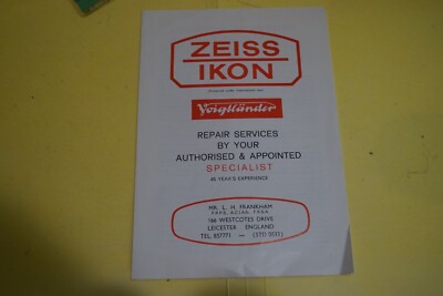 Zeiss Repair service booklet