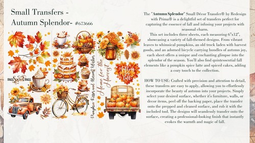 Autumn Splendor | Mini Rub-On Decor Transfer | Redesign with Prima - Picture 2 of 5