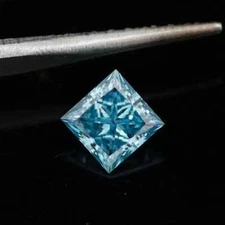 1 CT Natural Blue Diamond Princess Cut VVS1 D Grade GDGL Certified
