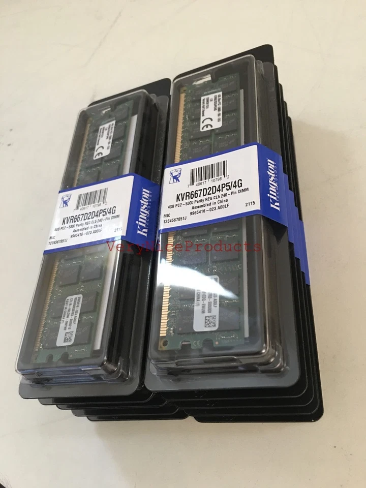 Kingston PC2 5300 4GB DIMM 667 MHz DDR2 SDRAM Memory (KVR667D2D4P5/4G) ECC Reg - Image 2 of 2