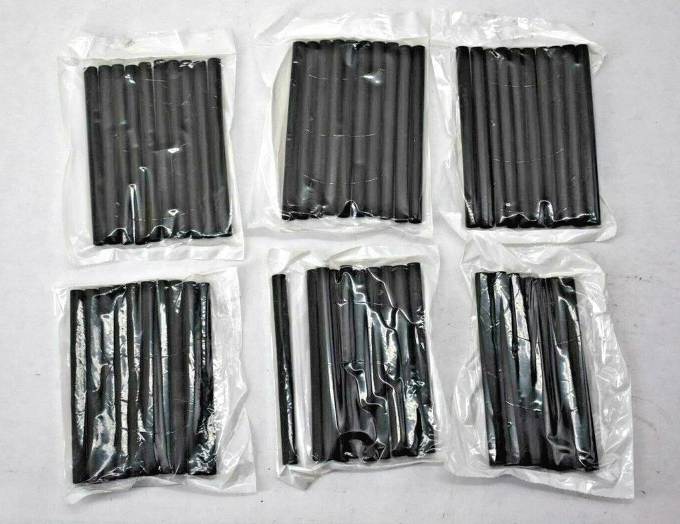 Lot of 60 Hi-Line Electric Dual Wall Heat Shrink Poly Tubes 3/8" x 6" Black - Image 1 of 4