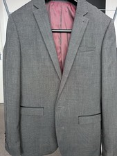 Next Grey 3-Piece Men’s Suit 38R slim Fit 30W 30L Single-Breasted