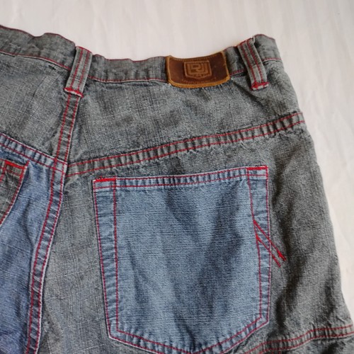 Def Jam Jeans 32 Baggy Wide Leg Skater Y2k Grunge Embroidered Vintage Patchwork - Picture 13 of 14