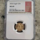U.S. Mint 2026 American Eagle $5 Gold 1/10 oz NGC MS69 Red Book 8699437-053