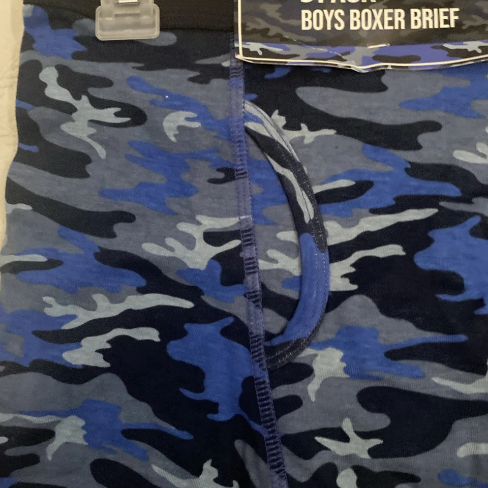 Cuecas boxer masculinas pacote com 5 tamanho grande 10-12 azul e azul claro, vermelho 100% algodão - Imagem 2 de 4