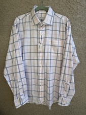 Peter Millar Crown Lite Mens XL Long Sleeve Button Up Shirts Blue Pink Plaid NEW