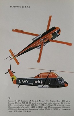 Kaman Helicopter Picture Out of Print Spec Info Sheet Decor Article 