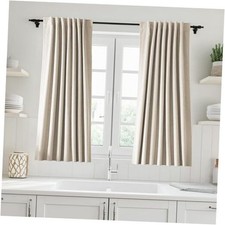 Linen Blackout Curtains for Bedroom 54 52"W x 54"L Pack of 2 04 Oatmeal