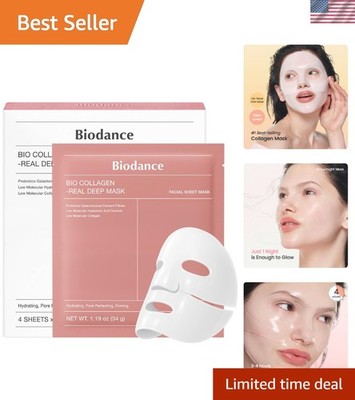 Non-Toxic Hydrating Hydrogel Mask - Pore Treatment & Brightening, 4 Count