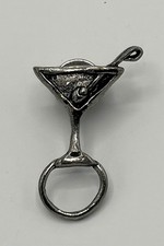 Magnetic Wearable Eyeglass Holder, Martini Glass, For Clothing, Lead Free Pewter