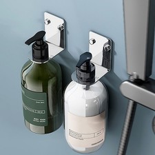 Soap Bottle Holder Hands Sanitiser Dispenser Storage Rack Wall Mounted Bracket