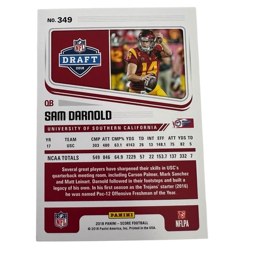 2018 Score RED #349 Sam Darnold RC New York Jets USC Trojans ROOKIE CARD - Picture 2 of 2