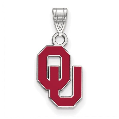 Sterling Silber rhodiniert LogoArt University of Oklahoma O-U klein