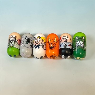 Vintage Little Lot of 6 Mighty Beanz by Moose # 111-69-118-89-70-91
