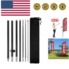 Feather Flag Pole Kit for Swooper Flag 6FT, Swooper Flag Pole Kit with Ground...