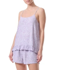 Splendid Women's 2-Pc. Ruffled-Hem Boxer Pajamas Set - Breezy Love, SMALL