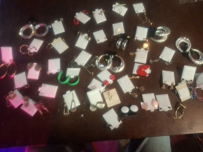 Large lot of pierced earrings over 40 plus pair! Great value lot #1