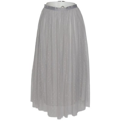 Needle & Thread, Tüllrock, Größe: 36, KISSES TULLE MIDAXI SKIRT, Grau/Weiß #l6l