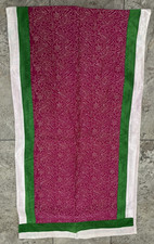 Women Indian Dupatta Long Scarf Pink White Green Rhinestones READ DESCRIPTION