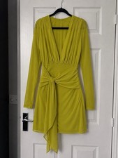 Boohoo Plunge Wrap Front Dress Size 16 New With Tags