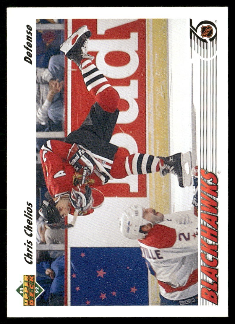 Chris Chelios 1991 Upper Deck French 354 Base LP