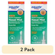 Equate Maximum Strength No Drip Severe Nasal Congestion Relief 1 fl oz (2 pack)