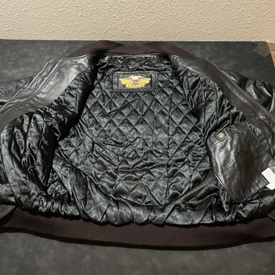 ジャケット・アウター Harley Davidson 90s leather riders Vintage Tour Lion Harley Davidson Leather Biker Jacket 90s