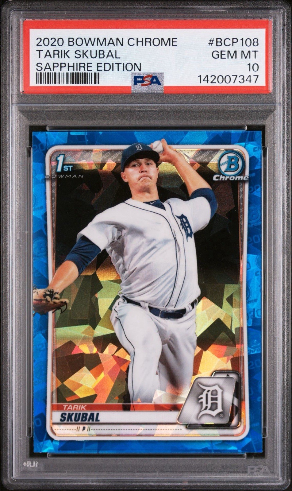 TARIK SKUBAL 2020 BOWMAN CHROME BCP108 BLUE SAPPHIRE 📈 ROOKIE PSA 10 GEM MINT