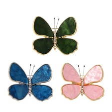 Elegant Butterfly Brooch With Sparkling Crystals Alloy Base Sturdy Jewelry