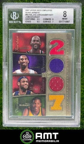 2007 Upper Deck Employee Michael Jordan Kobe Bryant James Durant Jersey BGS 8