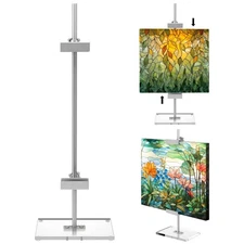 Adjustable Tabletop Easel Stand for Picture Frame up to 16.5" H Metal Silver ...