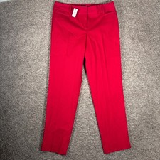 Talbots Hampshire Red Ankle Pants Womens Size 8 NWT Straight Leg Cotton Blend
