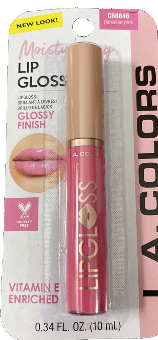 L.A. Colors C68646 Moisturizing Lip Gloss Paradise Pink-Brand New