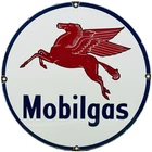VINTAGE MOBILGAS PORCELAIN SIGN DEALERSHIP GAS STATION MOBIL MOTOR OIL PEGGY